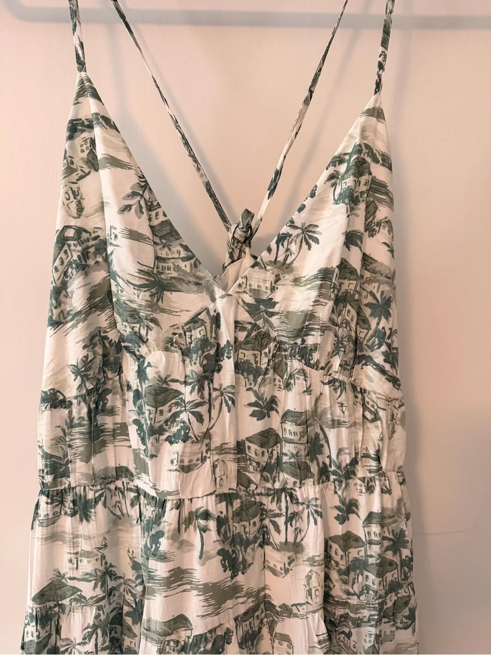 Green and White Maxi Sundress